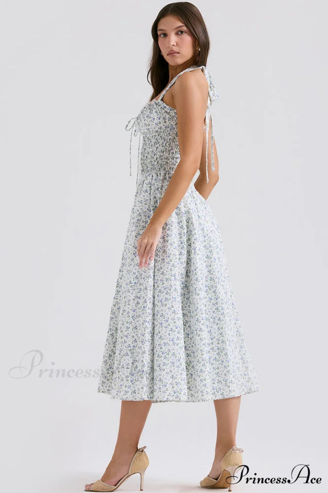 Adabella Cotton Stylish Halter Midi Sundress
