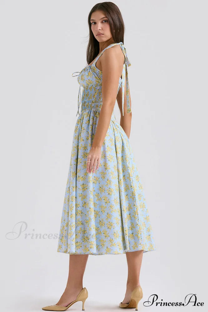 Adabella Cotton Stylish Halter Midi Sundress