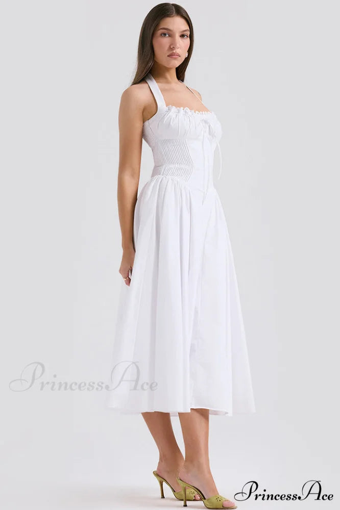 Adabella Cotton Stylish Halter Midi Sundress