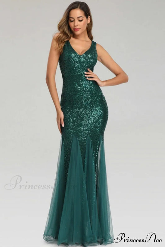 Adeline Sparkly Stylish Sequin Fishtail Gown