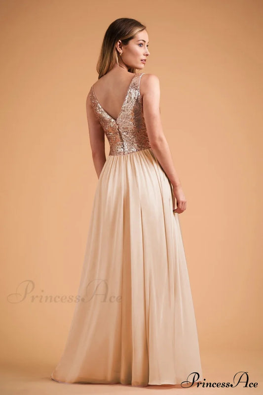 Adina Sequin and Charming Satin Ball Gown