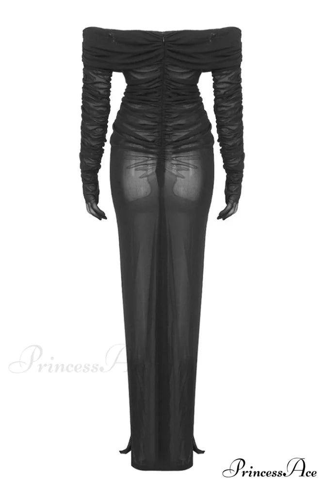 Afanen Bustier Stylish Ruched Mesh Dress