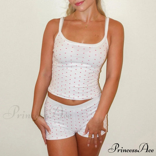 Affection Bow Pajama Crop Top white / S croptop-250223
