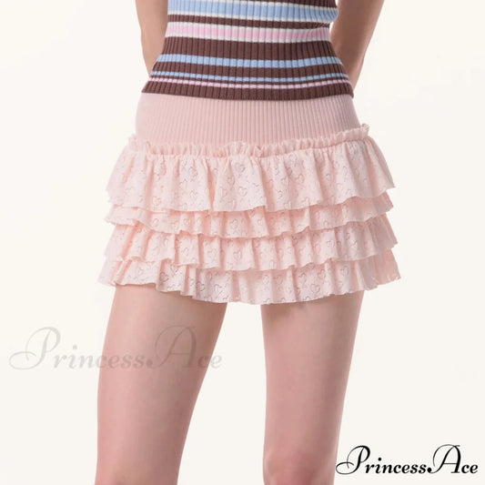 Affection Pattern Cake Style Skirt Pink / S skirts-250223