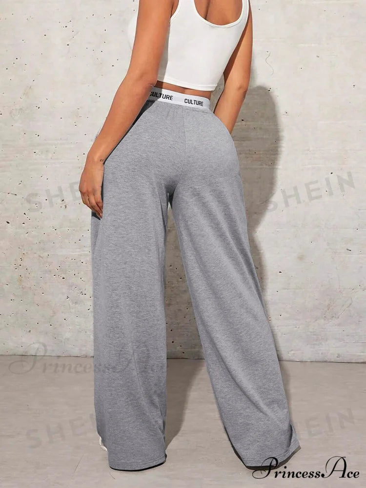 Affection Print Informal Broad Leg Trousers pants-241228