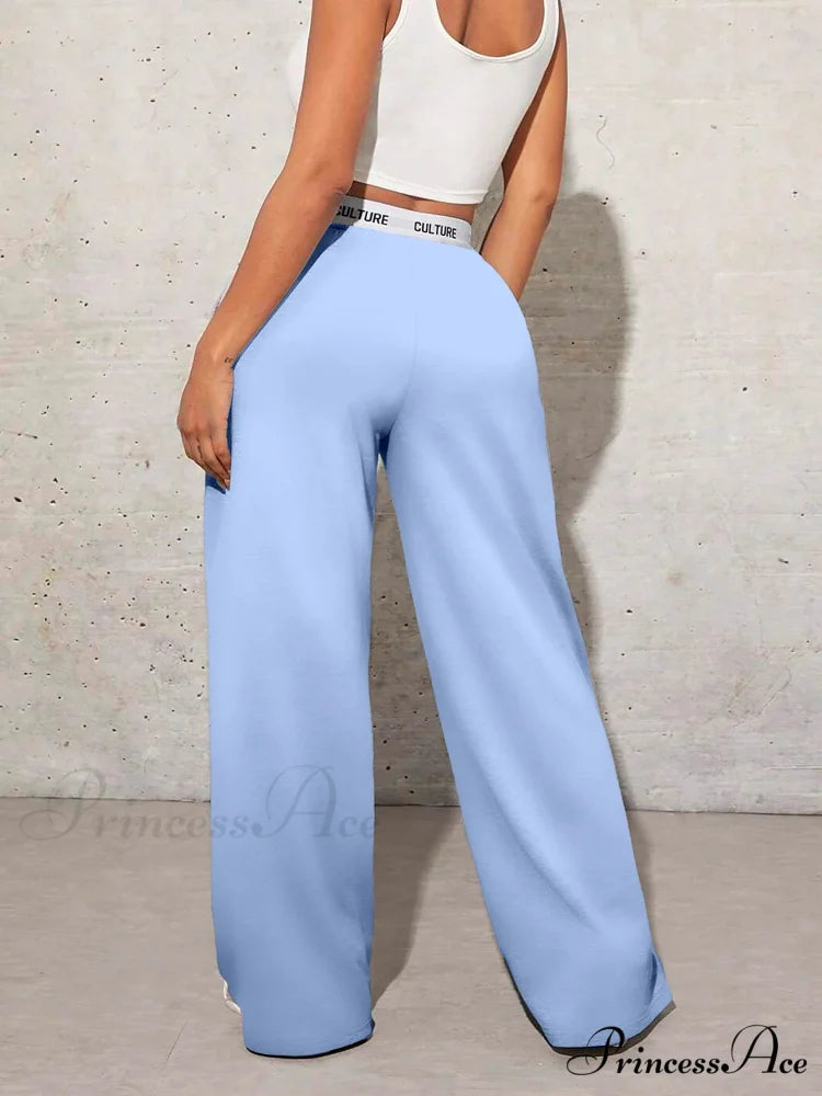 Affection Print Informal Broad Leg Trousers pants-241228