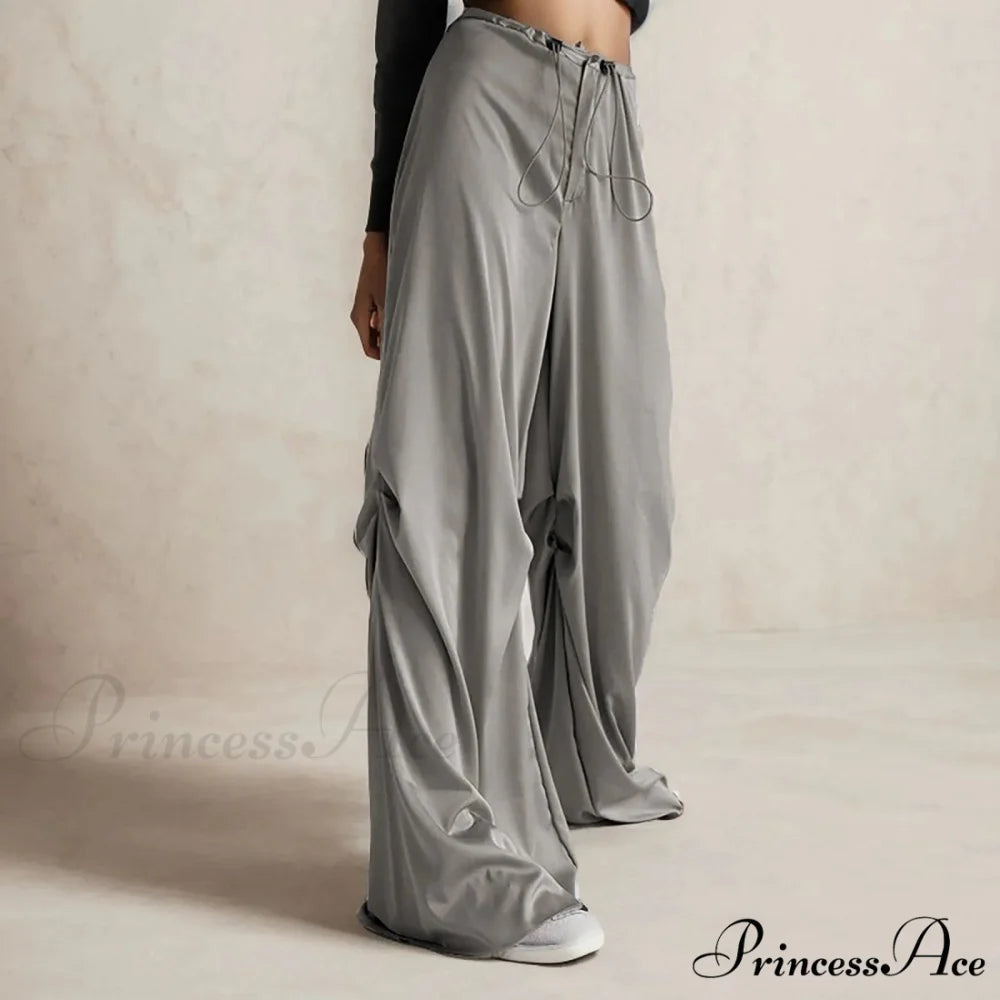 Airy Chiffon Culotte Broad Trousers pants-241228
