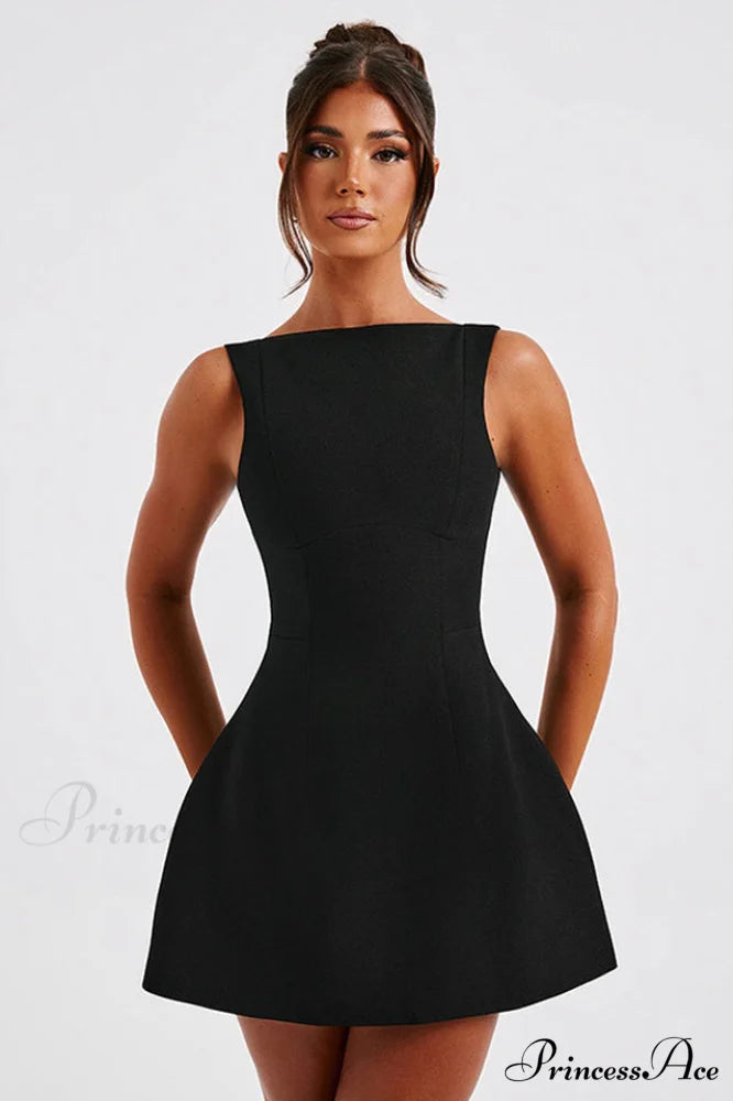 Alana Elegant Mini Dress S / Black