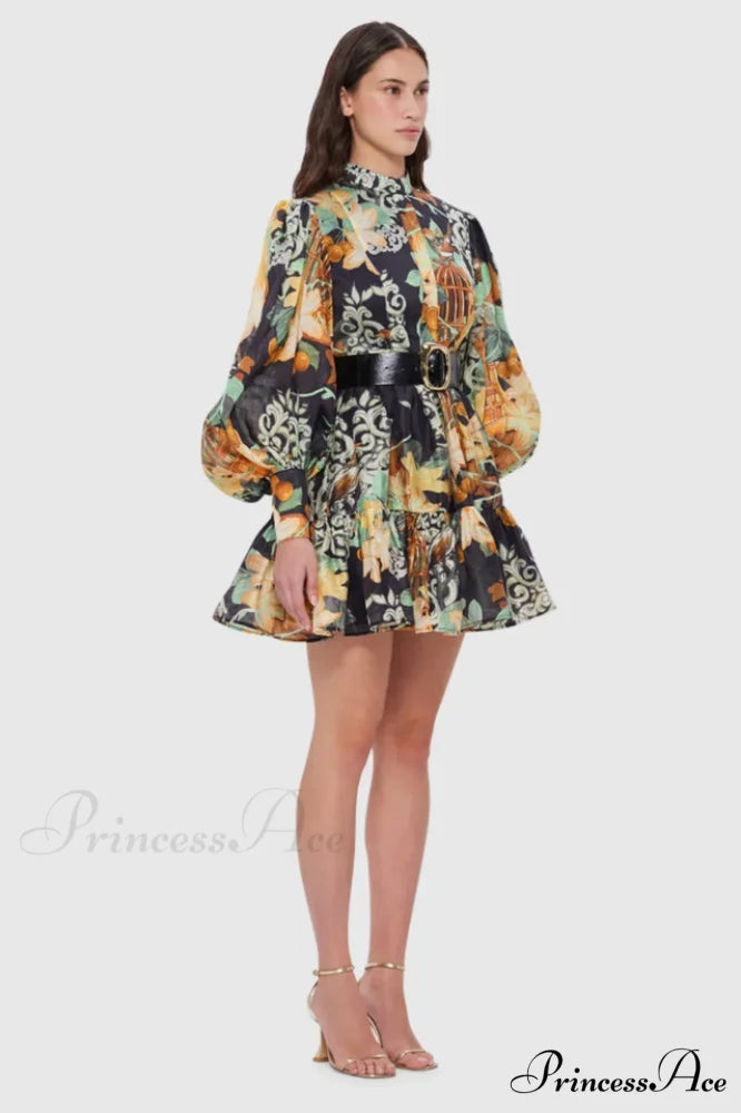 Alexandra Belted Stylish Mini Dress