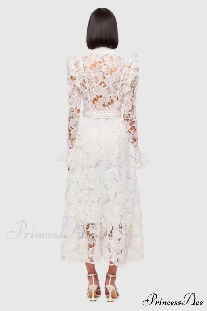 Aliyah Lace Fashion Charming Sleeve Midi Dress