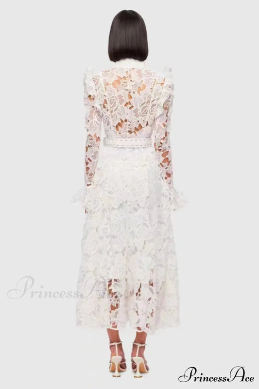 Aliyah Lace Fashion Charming Sleeve Midi Dress