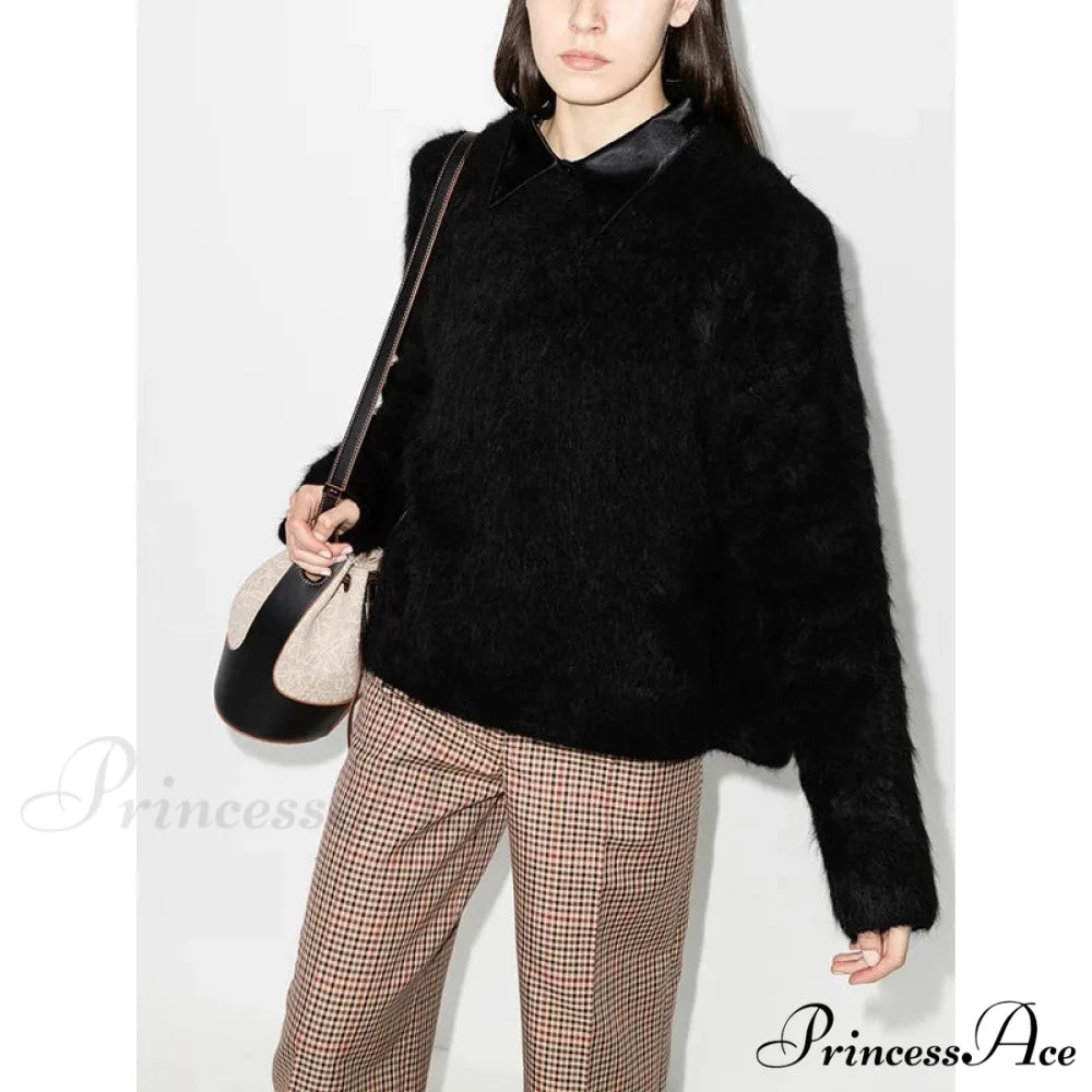 Alpaca-blend Cozy Loose Warm Comfortable Unique Trendy Casual Sweater