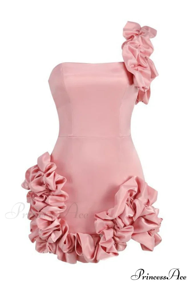 Alyssa Satin Stylish Mini Dress XS / Blush