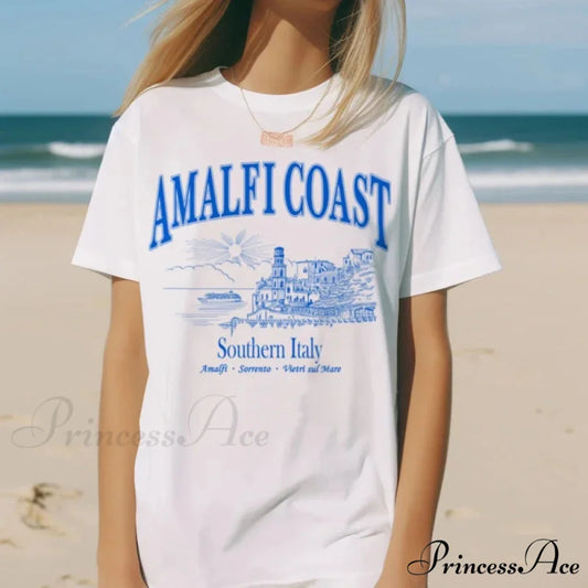 Amalfi Coast Retro Italy T-shirt WHITE / S t-shirt-250223