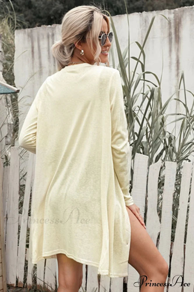 Amaryllis Solid Stylish Open Cardigan