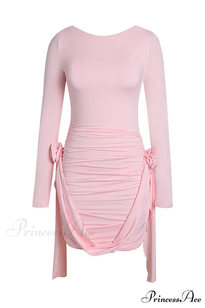 Amelia Blush Stylish Mini Dress S / Blush
