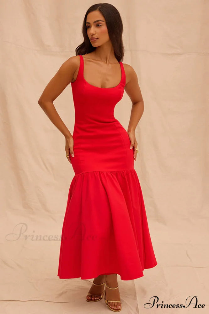 Amore Dropped Stylish Waist Midi Dress