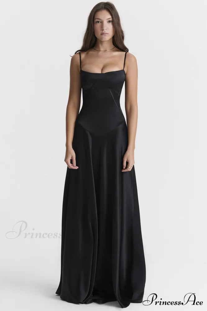 Anabella Black Lace Charming Up Maxi Dress