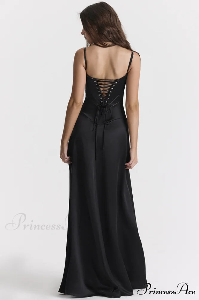 Anabella Black Lace Charming Up Maxi Dress