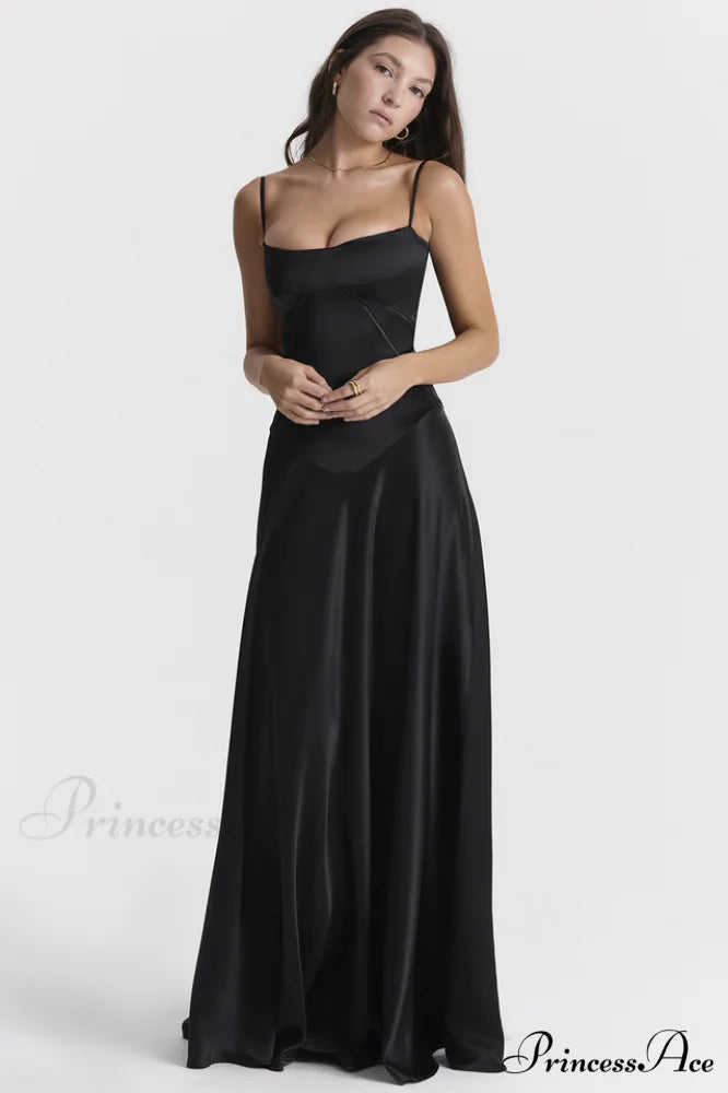 Anabella Black Lace Charming Up Maxi Dress S / Black