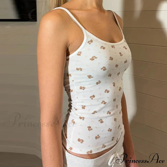 Animated Bear Pattern Short Top croptop-250223