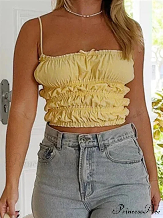 Antique Gathered Monochrome Bow Fitted Crop Top croptop-250126