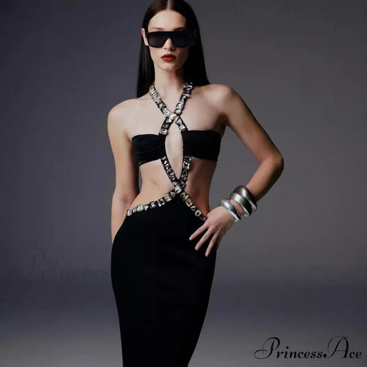 Antique Gothic Bandeau Bodycon Beaded Prom Dress promdress-250223