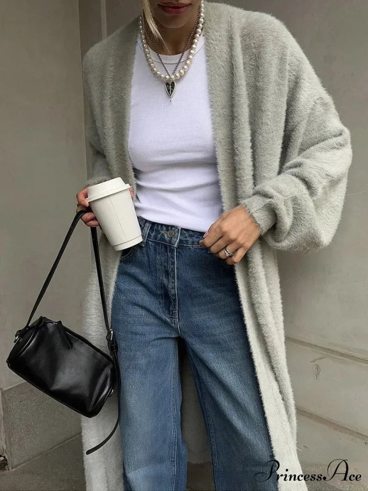 Antique Strong Cozy Large Cardigan GRAY / S cardigans-241228