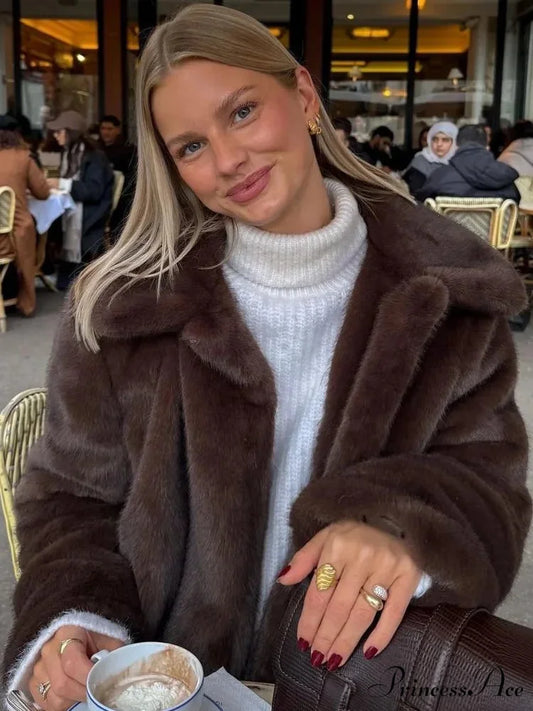 Antique Tan Upright Collar Baggy Jacket coats-241228