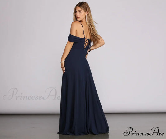 Arianne Lattice Stylish Back Chiffon Gown