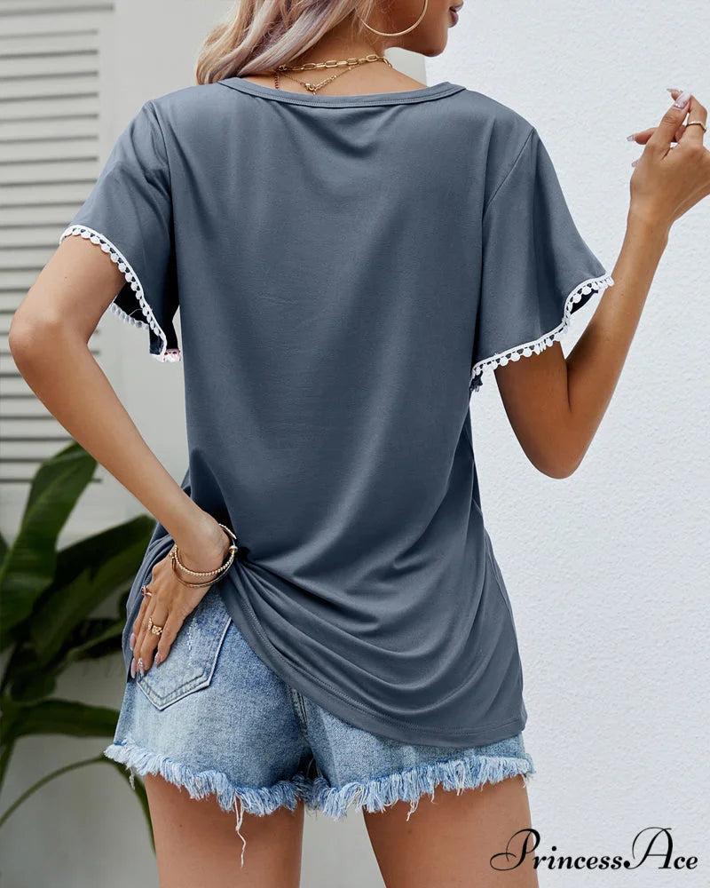 Arm Brief Neck Round T-shirt