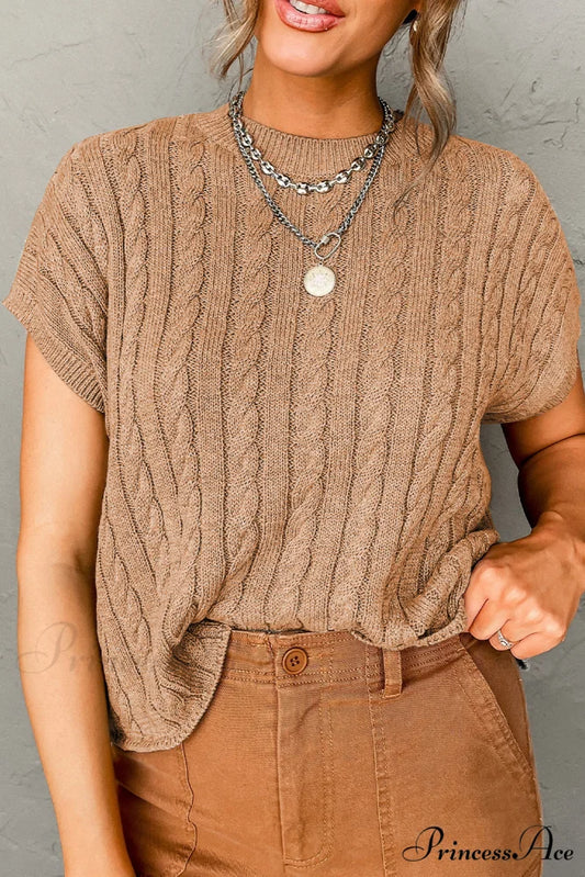Arm French Knit Beige Brief Cable Sweater Light French Beige / L / 55% Acrylic + 45% Cotton