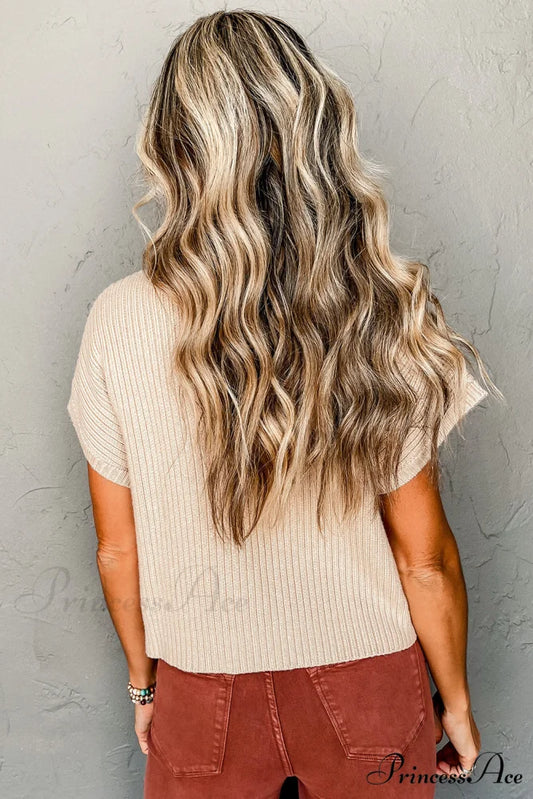 Arm Oatmeal Brief Knit Patch Ribbed with Sweater Pocket