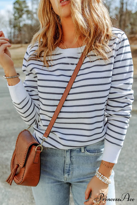 Arm Striped Long Top Dark Gray / S