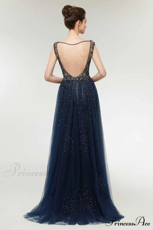 Asheville Embellished Graceful Backless Maxi Dress