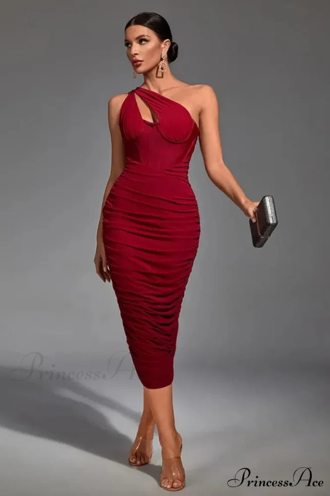 Asymmetric Cutout Stylish Midi Dress