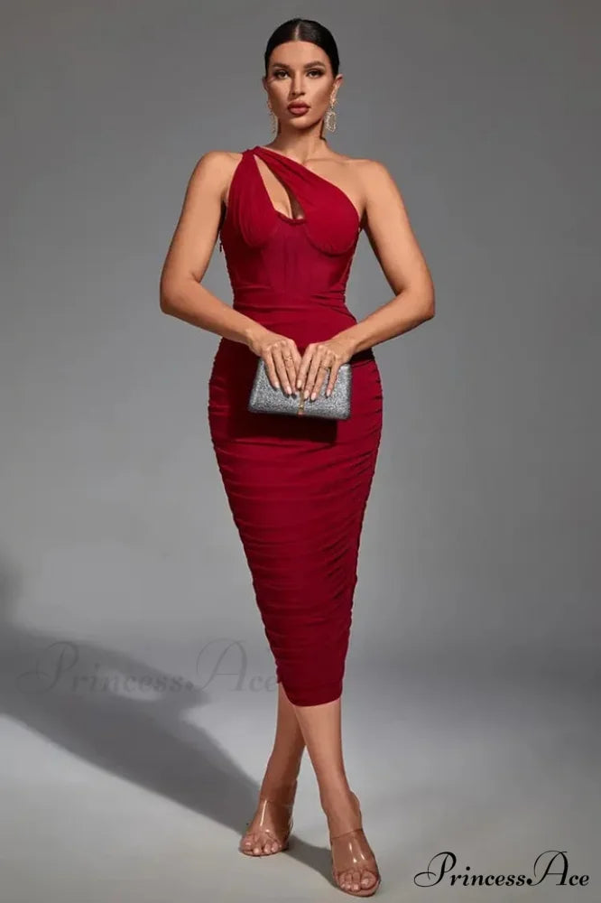 Asymmetric Cutout Stylish Midi Dress