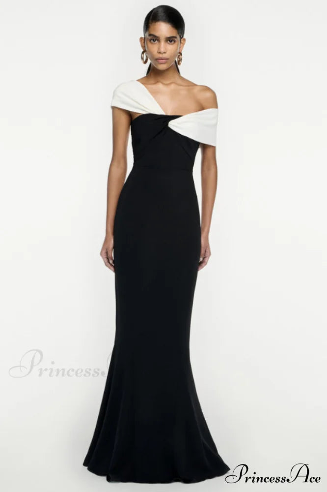 Asymmetric Off Stylish Shoulder Maxi Dress