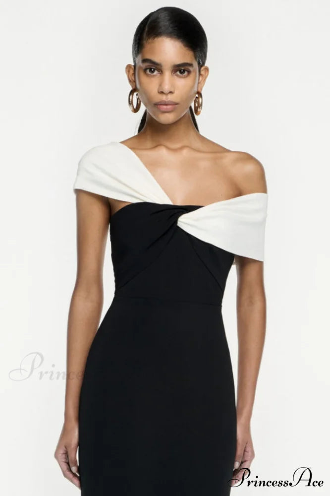 Asymmetric Off Stylish Shoulder Maxi Dress