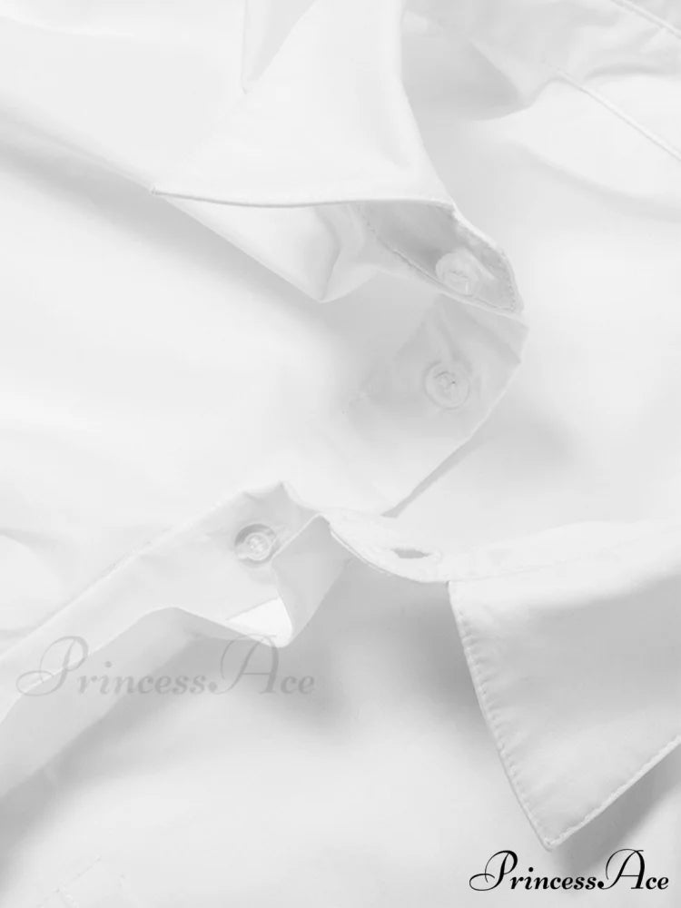 Asymmetrical Cotton Graceful Crop Shirt