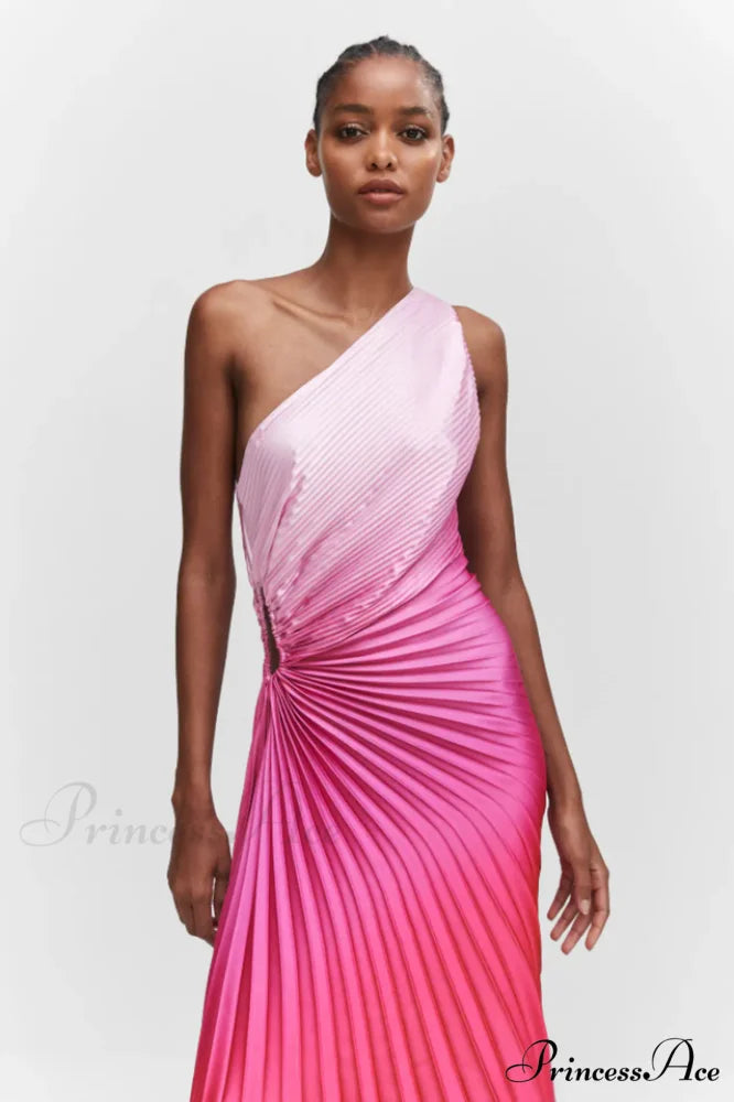 Asymmetrical Elegant Pleated Dress