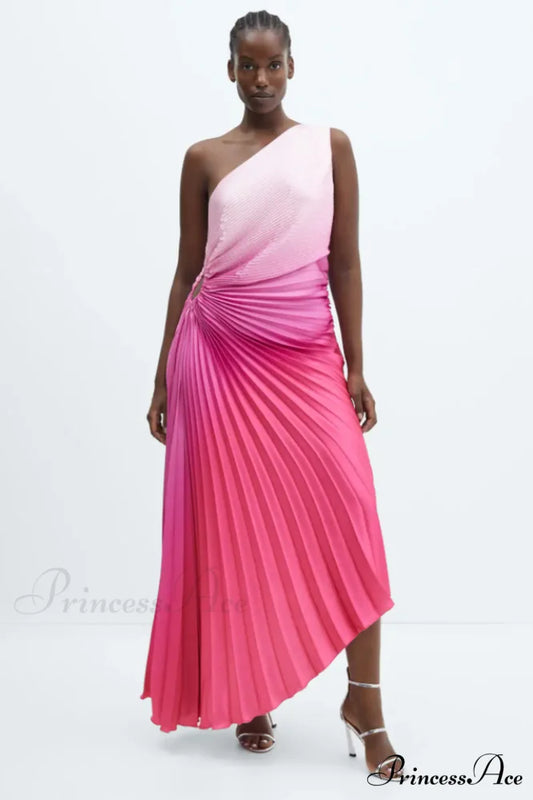 Asymmetrical Elegant Pleated Dress S / 1#