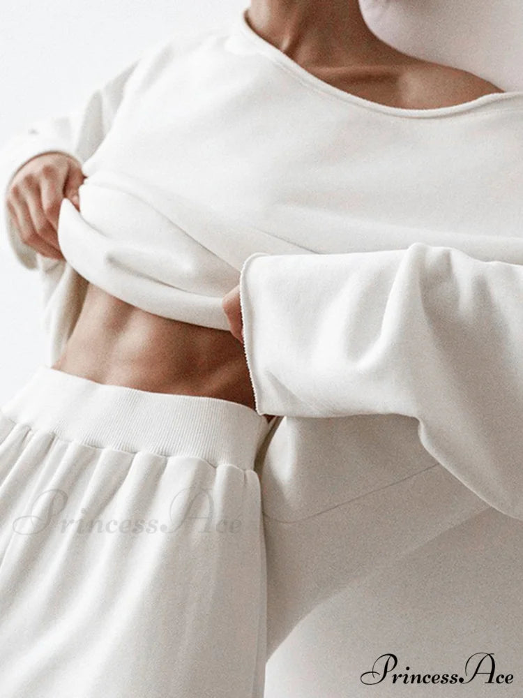 Asymmetrical Off Graceful Shoulder Solid Sweatshirt