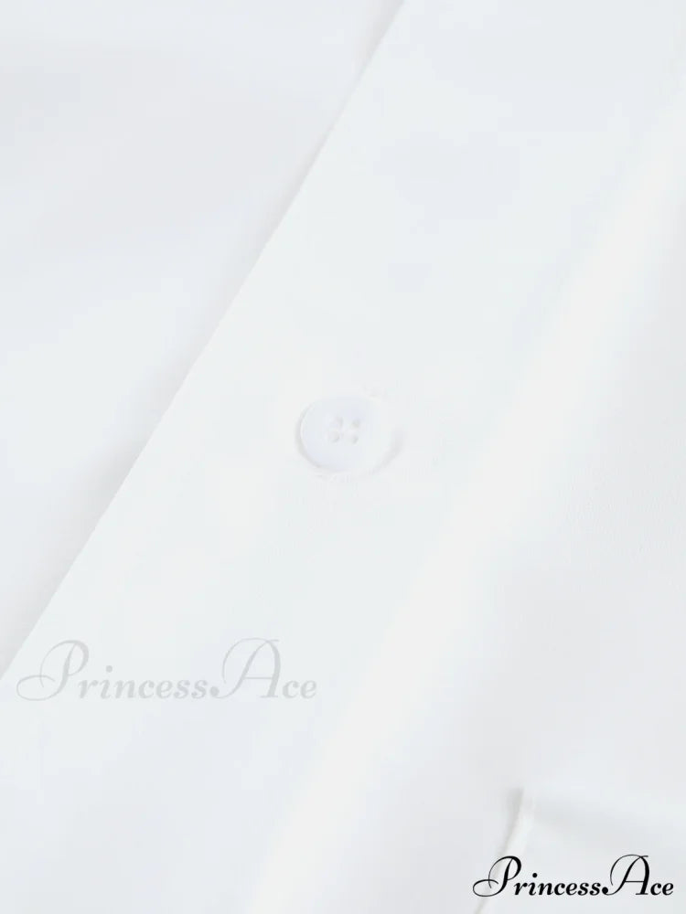 Asymmetrical Pocket Button Trendy Collar Crop Shirt
