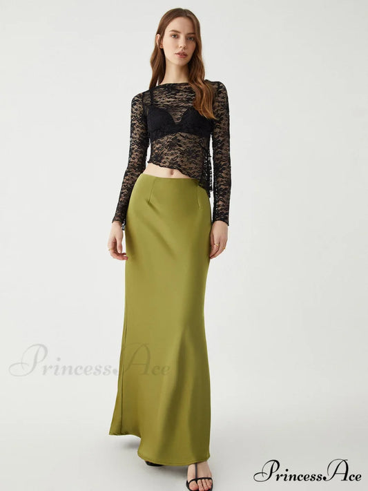 Asymmetrical Sheer Lace Trendy Long Sleeve Top