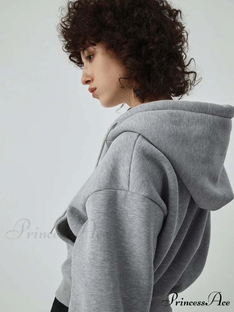 Athleisure Charming Crop Hoodie Sweatshirts & Hoodies-L