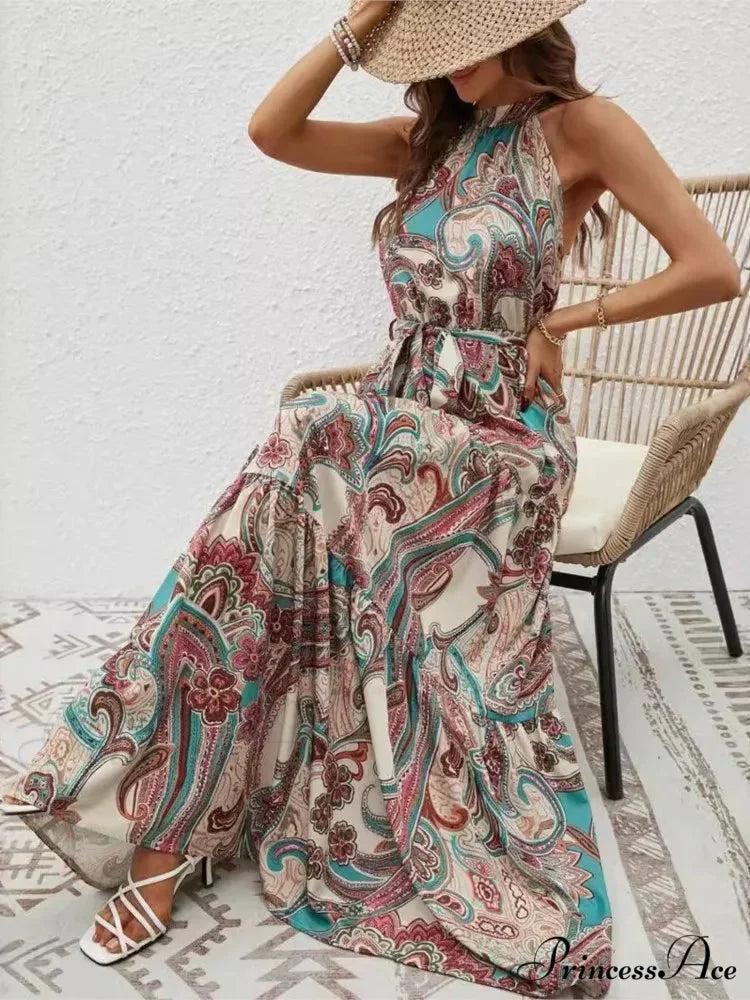 Attractive Antique Suspended Neck Boho Dress bohodress-250126