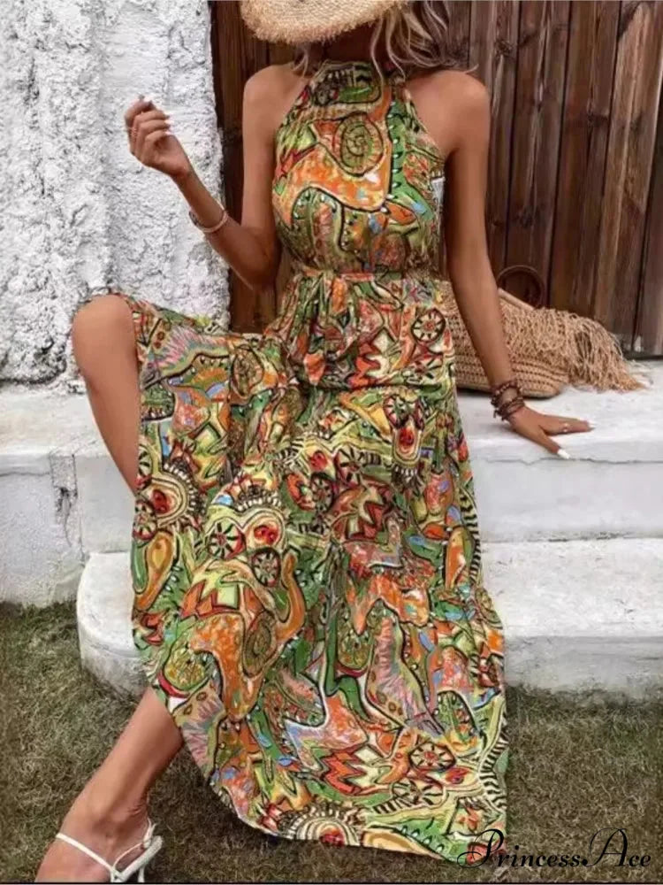 Attractive Antique Suspended Neck Boho Dress bohodress-250126