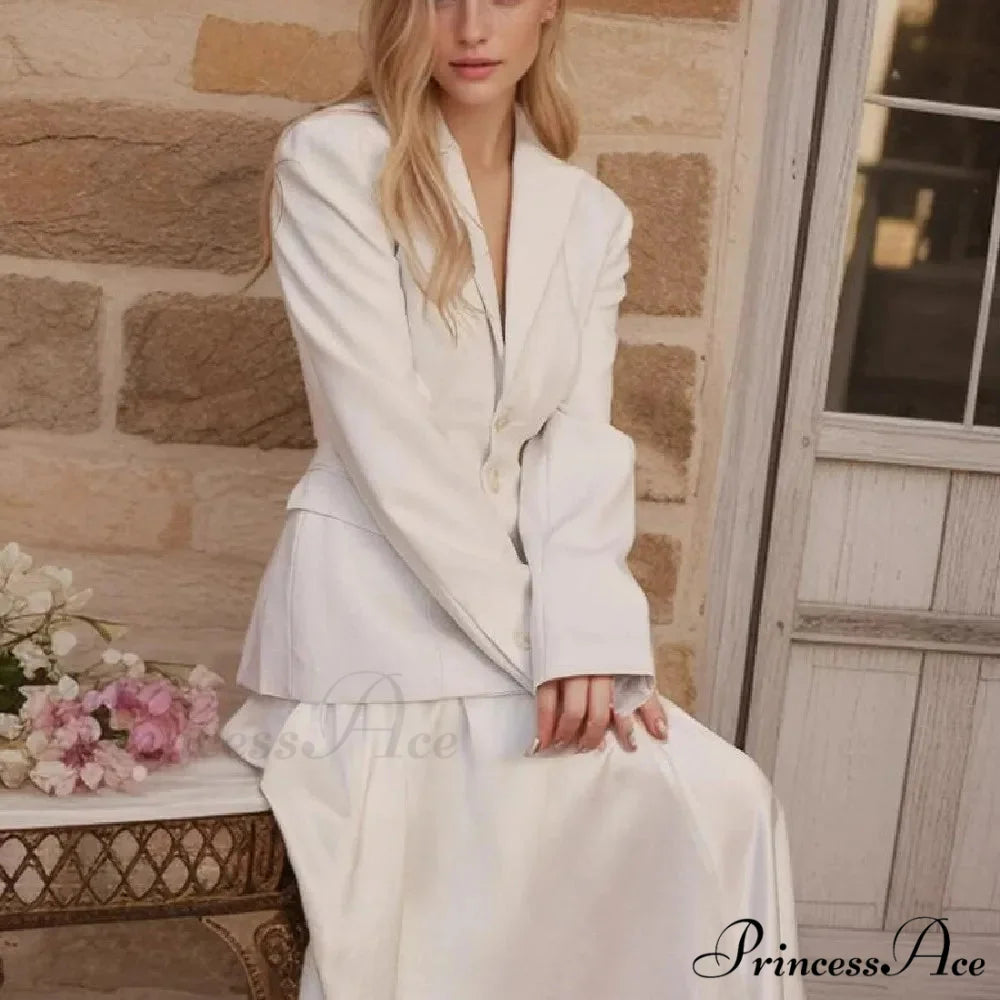 Autumn Single-Breasted Buttons Slim Waist Retro Shoulder Full Sleeve Blazer
