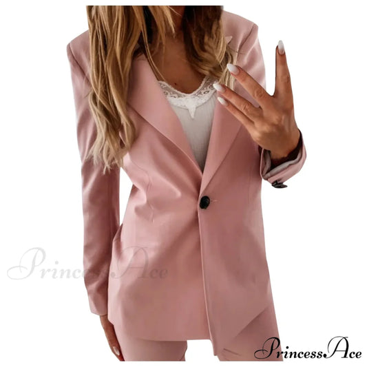 Autumn Winter Long Sleeves Turn Down Collar Outwear Suit Tops Slim Overcoat Women’s Warm Chic Stylish Elegant